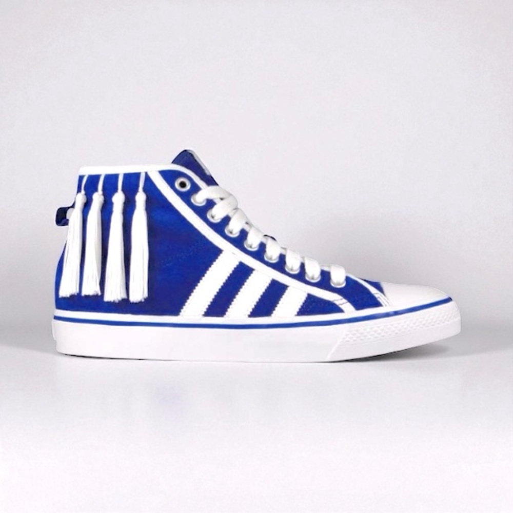 adidas Originals Nizza Hi “Tassels” by Jeremy Scott in Royal Blue Suede US 9.5